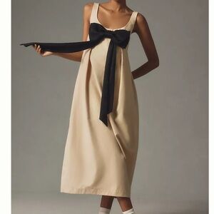 Maeve Bow Barrel Column Midi Dress NWOT